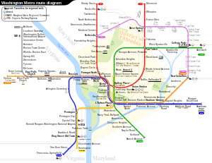 แผนภาพเส้นทางอย่างไม่เป็นทางการของ Washington Metro