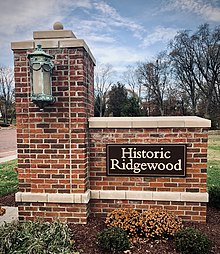 Entrance to Ridgewood Historic District