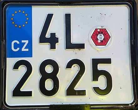 Czech motorcycle registration plate 2019.jpg