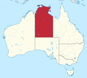 ที่ตั้งของ Northern Territory ในออสเตรเลีย