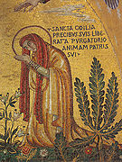 Saint Odile with larkspur