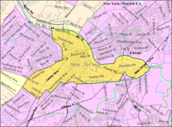 न्यू ब्रंसविक, न्यू जर्सी की जनगणना ब्यूरो का नक्शा