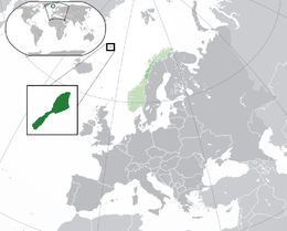 노르웨이와 관련된 Jan Mayen의 위치