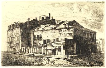 etching of the 13th St. theatre, from the rear
