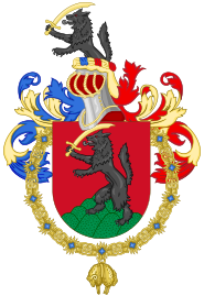 Coat of Arms of Nicolas Sarkozy (Golden Fleece Variant).svg