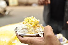 Daulat Chaat is made using a complicated technique of condensing milk foam on a cold night, this dish is only available during winters.