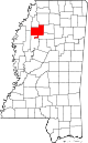 State map highlighting Tallahatchie County