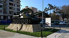 The SU-100 from which Fidel Castro reportedly shelled the freighter Houston during the morning of 17 April.