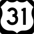 Marcador de la autopista 31 de los Estados Unidos