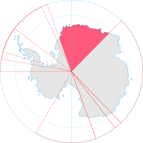 Localização da Queen Maud Land (destacada em vermelho)