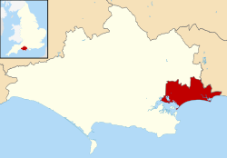 Bournemouth, Christchurch และ Poole ที่แสดงภายใน Dorset
