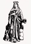 Saint Barbara with chalice and cannon