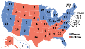 Electoral map of the 2008 U.S. presidential election