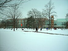 Fresh snowfall on the BGSU campus.