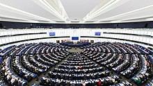 Hemiciclo del parlamento europeo en Estrasburgo, Francia