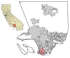 สถานที่ตั้งของ Lomita ใน Los Angeles County, California