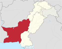 ที่ตั้งของ Balochistan ในปากีสถาน