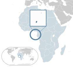 ที่ตั้งของเซาตูเมและปรินซิปี (สีน้ำเงินเข้ม) – ในแอฟริกา (ฟ้าอ่อน & เทาเข้ม) – ในสหภาพแอฟริกา (ฟ้าอ่อน)