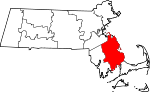 State map highlighting Plymouth County