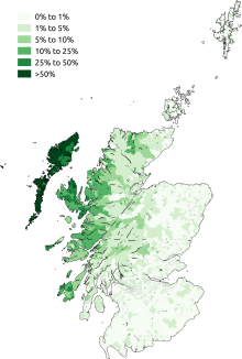 2011年の国勢調査のスコットランドゲール語話者