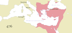 Die verandering van die gebied van die Bisantynse ryk (476–1400)