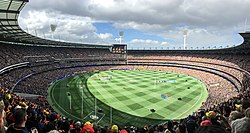 국가 anthem.jpg 동안 2017 AFL 그랜드 파이널 파노라마