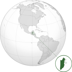 Vị trí của Belize (màu xanh lá cây đậm) ở Châu Mỹ