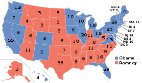 Electoral map of the 2012 U.S. presidential election