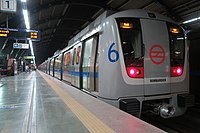 Front view of a Delhi Metro Train