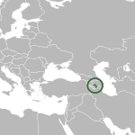 Map showing Artsakh in Azerbaijan