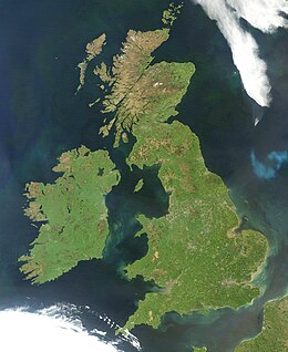 خريطة الجزر البريطانية وموقعها في أوروبا.