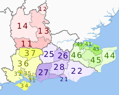 NUTS 3 regions of South East England 2015 map.svg