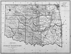 1885 government map of Indian Territory