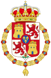 Lesser Royal Coat of Arms of Spain (1700-1868 and 1834-1930) Golden Fleece Variant.svg