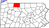 State map highlighting McKean County