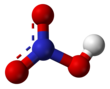 Modelo de bola y palo de ácido nítrico