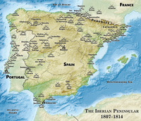 Mapa de Guerra Peninsular.