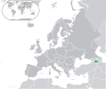 Map showing Armenia in Europe