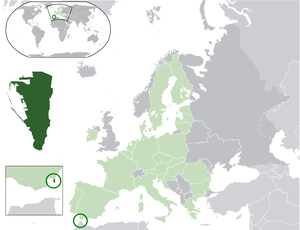 Locator map of Gibraltar's location in Europe