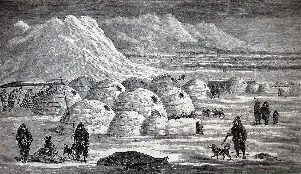 يقطن الاسكيمو في بيت الثلجي في فصل
