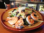 Michigan salad with grilled shrimp