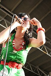 Katy Perry performing on the Warped Tour 2008