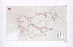 Yugoslav map of operations during the Ten-Day War
