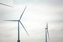 Three turbines at the Block Island Wind Farm