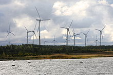 Rõuste wind turbines next to wetland