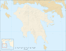 Battle of Navarino ตั้งอยู่ใน Peloponnese