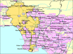 Karte der Metropolregion Los Angeles
