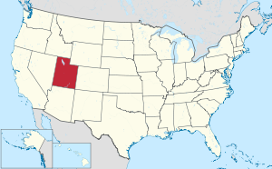 Mapa de los Estados Unidos con Utah resaltado
