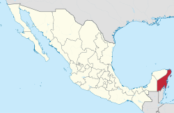 Estado de Quintana Roo dentro de México