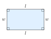 A rectangle with length and width labelled